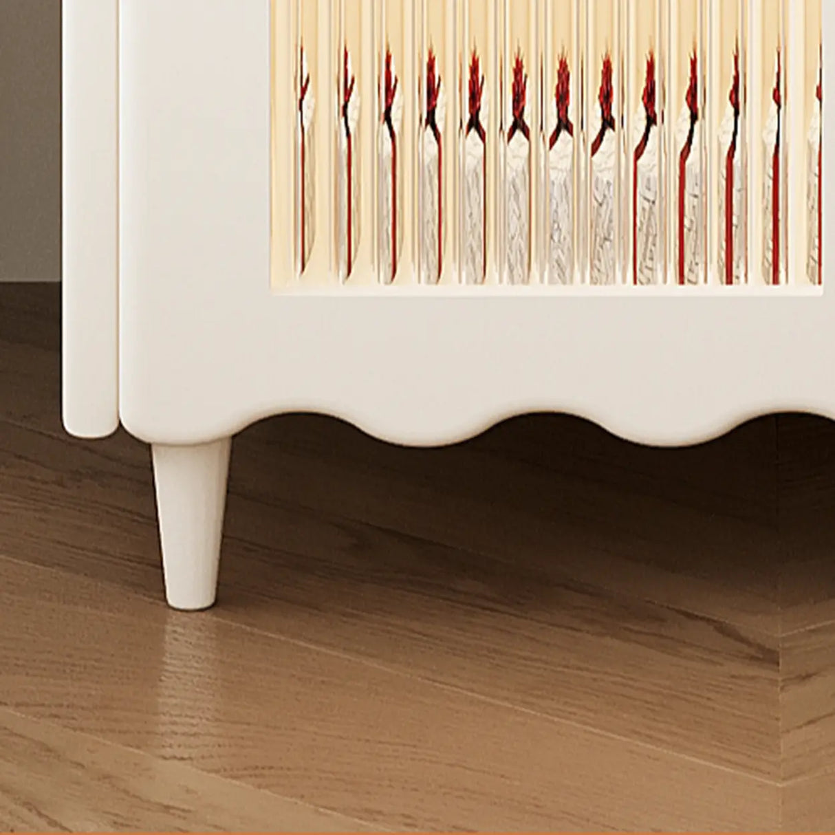 Wood Cabinets Storage Nightstand with Legs and Shelves Image - 17