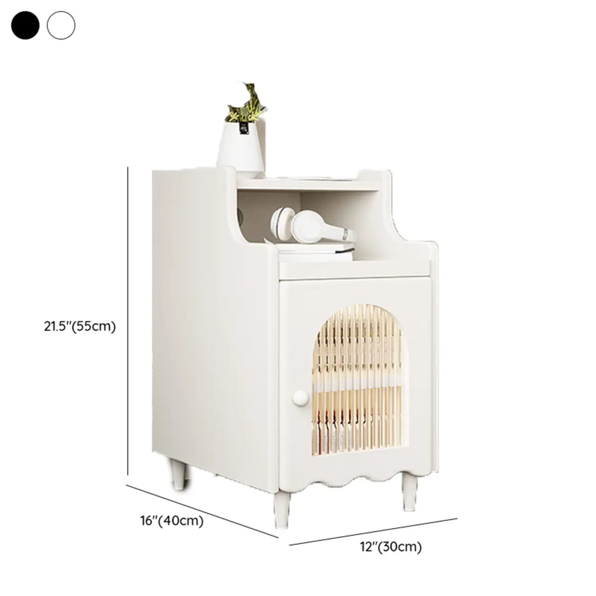Wood Cabinets Storage Nightstand with Legs and Shelves 