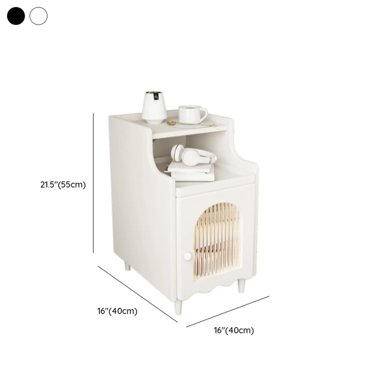 Wood Cabinets Storage Nightstand with Legs and Shelves Image - 23
