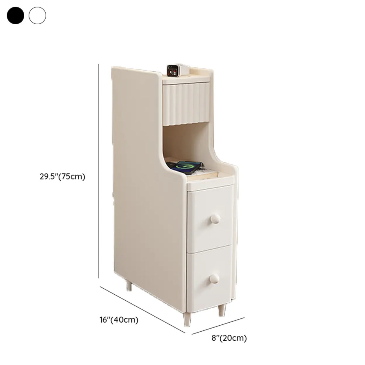 Wood Cabinets Storage Nightstand with Legs and Shelves Image - 24