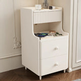 Wood Cabinets Storage Nightstand with Legs and Shelves Image - 5