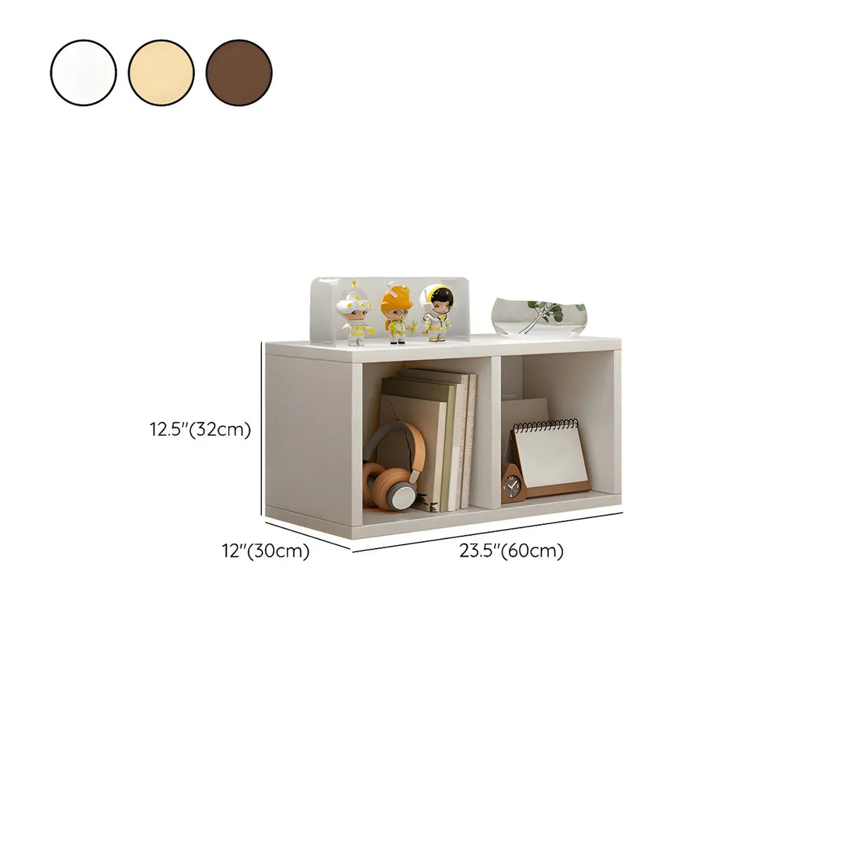 Wood Closed Back Horizontal Compact Storage Bookcase Image - 21