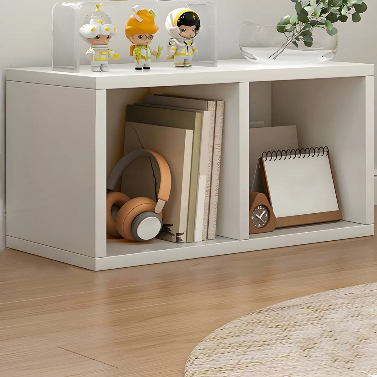Wood Closed Back Horizontal Compact Storage Bookcase Image - 7