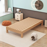 Wood Color Single Light Wood Slat Bed with Headboard Image - 4