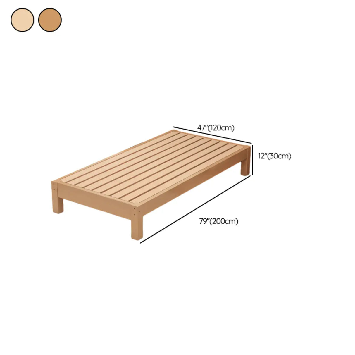 Wood Color Single Light Wood Slat Bed with Headboard Image - 20