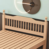 Wood Color Single Light Wood Slat Bed with Headboard Image - 6