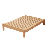 Wood Color Single Light Wood Slat Bed with Headboard Image - 9
