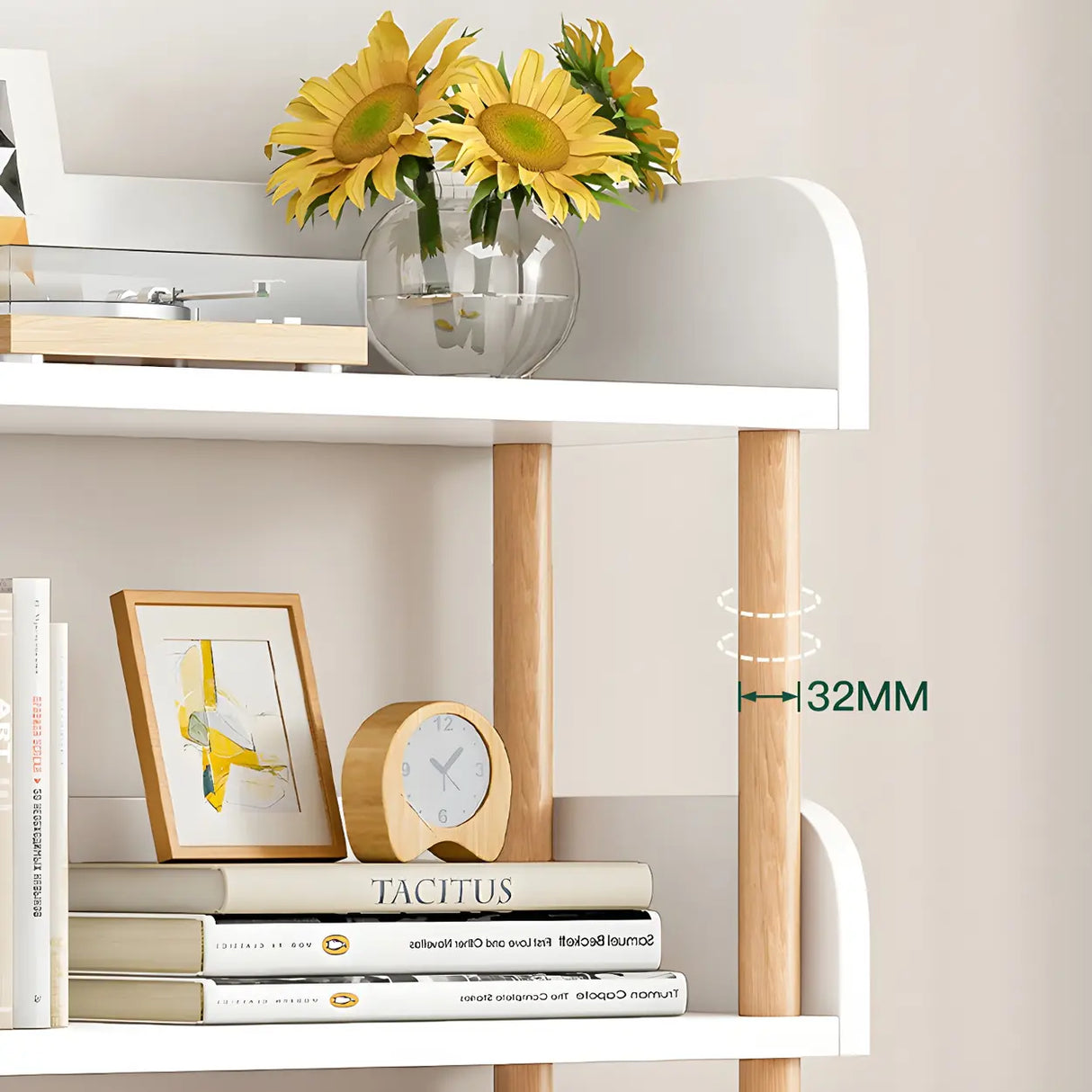 Wood Etagere Vertical Open Back Casual Display Bookcase Image - 13