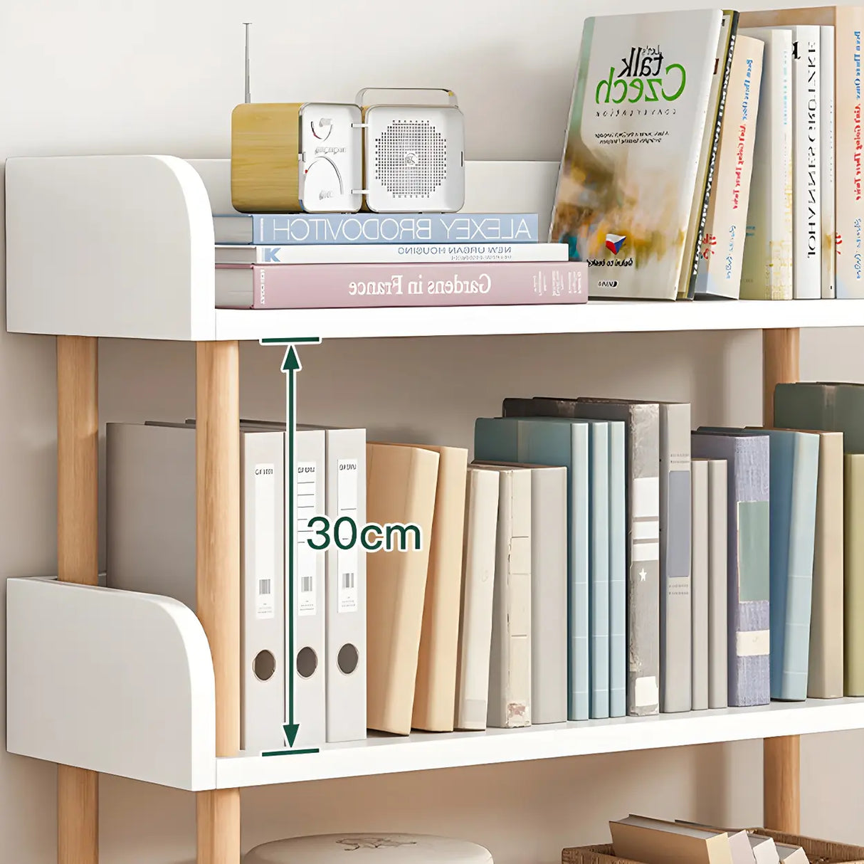 Wood Etagere Vertical Open Back Casual Display Bookcase Image - 16