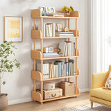 Wood Etagere Vertical Open Back Casual Display Bookcase Image - 23