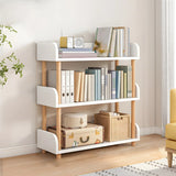 Wood Etagere Vertical Open Back Casual Display Bookcase Image - 25