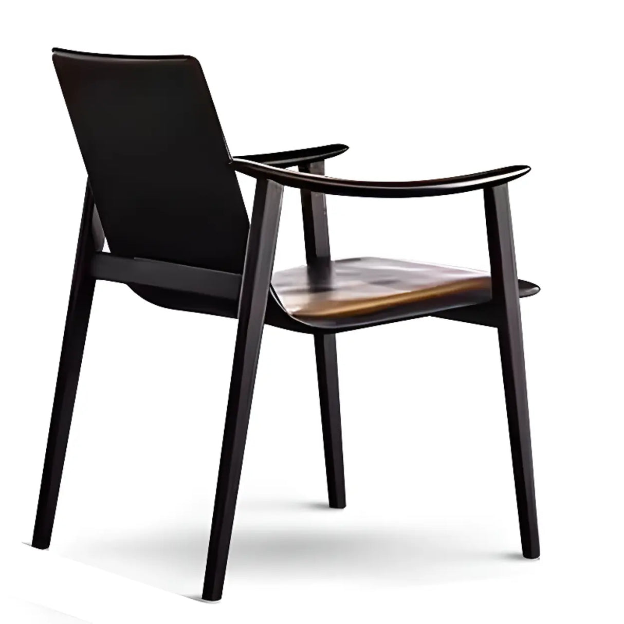 Wood Frame Armrest Cotton Parsons Dining Chair Grey Image - 3