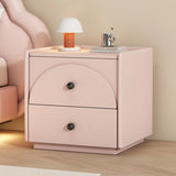 Wood Frame Faux Leather Countertop Kids Nightstand Image - 13