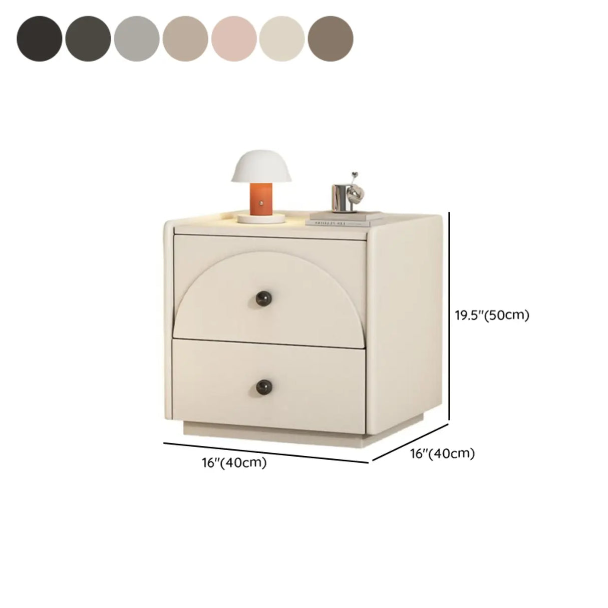 Wood Frame Faux Leather Countertop Kids Nightstand Image - 16