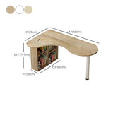Wood Free Form Peninsula Exterior Shelf Writing Desk Image - 12