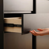 Wood Freestanding Black Cabinet Shoe Rack with Shelves Image - 16