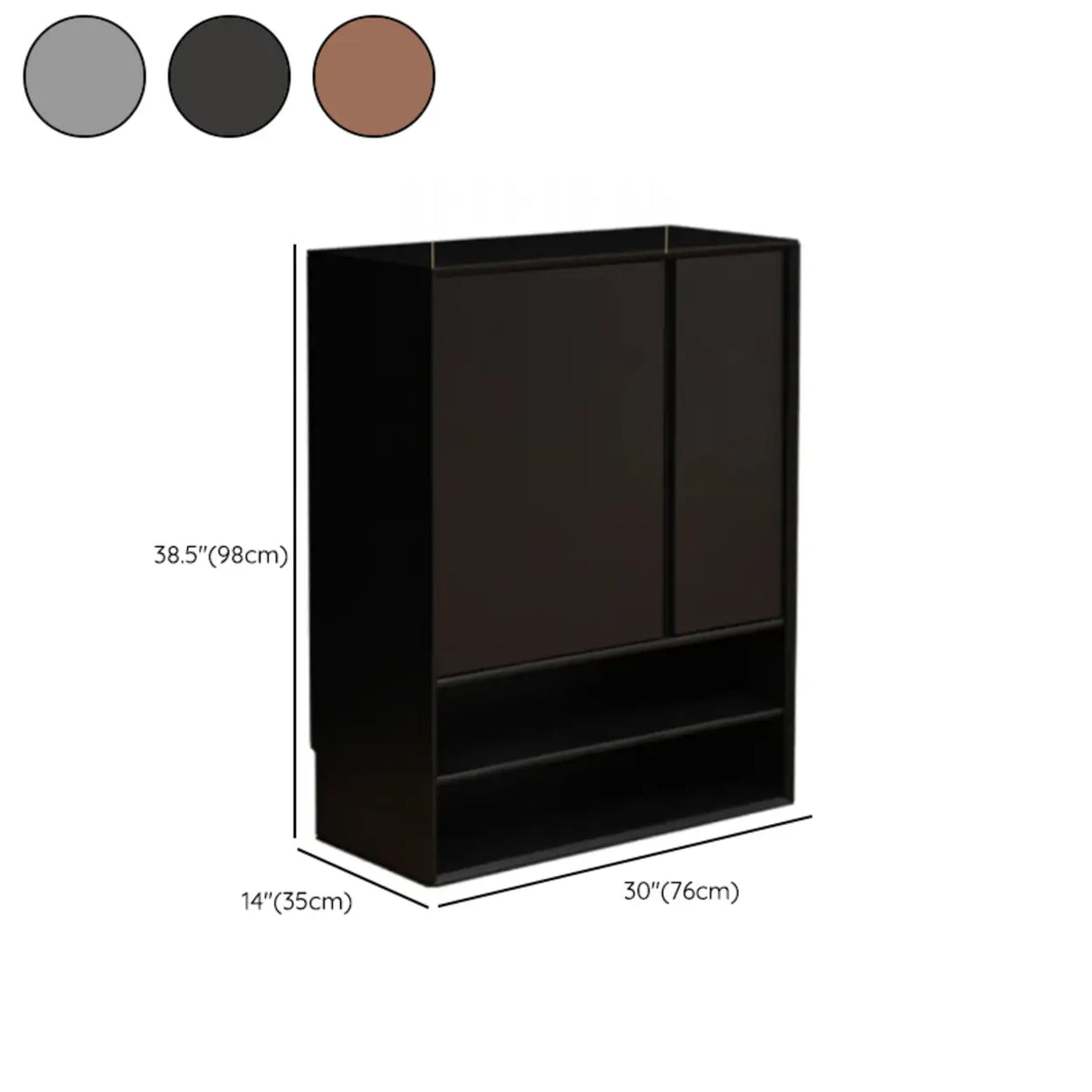 Wood Freestanding Black Cabinet Shoe Rack with Shelves 