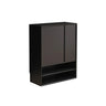 Wood Freestanding Black Cabinet Shoe Rack with Shelves Image - 4