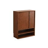 Wood Freestanding Black Cabinet Shoe Rack with Shelves Image - 6