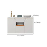 Wood Horizontal White Filing Cabinet with Shelving Image - 19