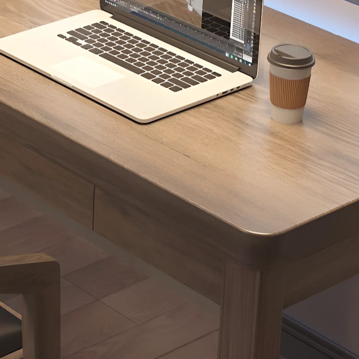 Wood Hutch Drawers L-Shape Double Computer Desk Image - 8