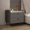Wood Leather Short Height Two-Drawer Nightstand for Kid Image - 13