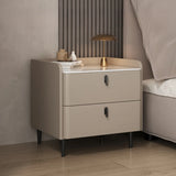 Wood Leather Short Height Two-Drawer Nightstand for Kid Image - 9