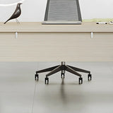 Wood Long L-Shape Reception Desk with Locking Cabinets Image - 11