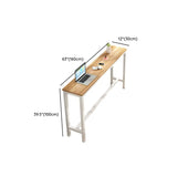 Wood Natural Tall Storage Bar Table Set with Footrest Image - 10