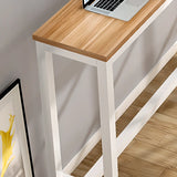 Wood Natural Tall Storage Bar Table Set with Footrest Image - 6