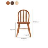 Wood Open Arch Spindle Back Armless Dining Chair Cherry #size