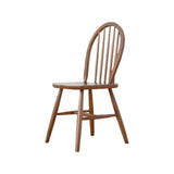 Wood Open Arch Spindle Back Armless Dining Chair Cherry Image - 2