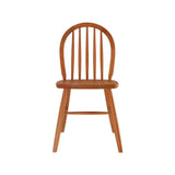 Wood Open Arch Spindle Back Armless Dining Chair Cherry Image - 3