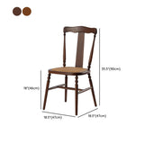 Wood Open Slat Back Ash Dining Chairs Black Walnut #size