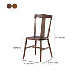Wood Open Slat Back Ash Dining Chairs Black Walnut Image - 14