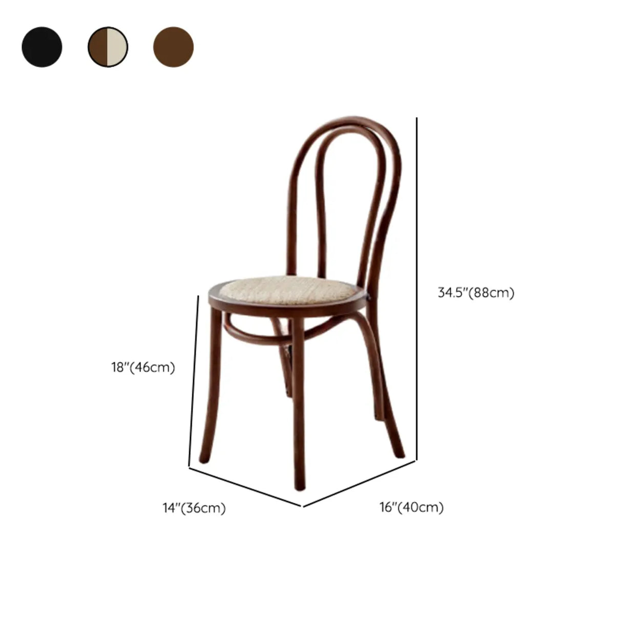 Wood Open Spindle Back Dining Chairs Walnut Finish 