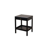 Wood Open Storage and Back Nightstand with Shelf Image - 3
