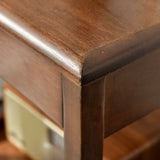 Wood Open Storage and Back Nightstand with Shelf Image - 10