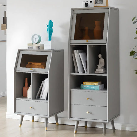 Wood Open Storage Narrow Kids Nightstand with Drawers Image - 1