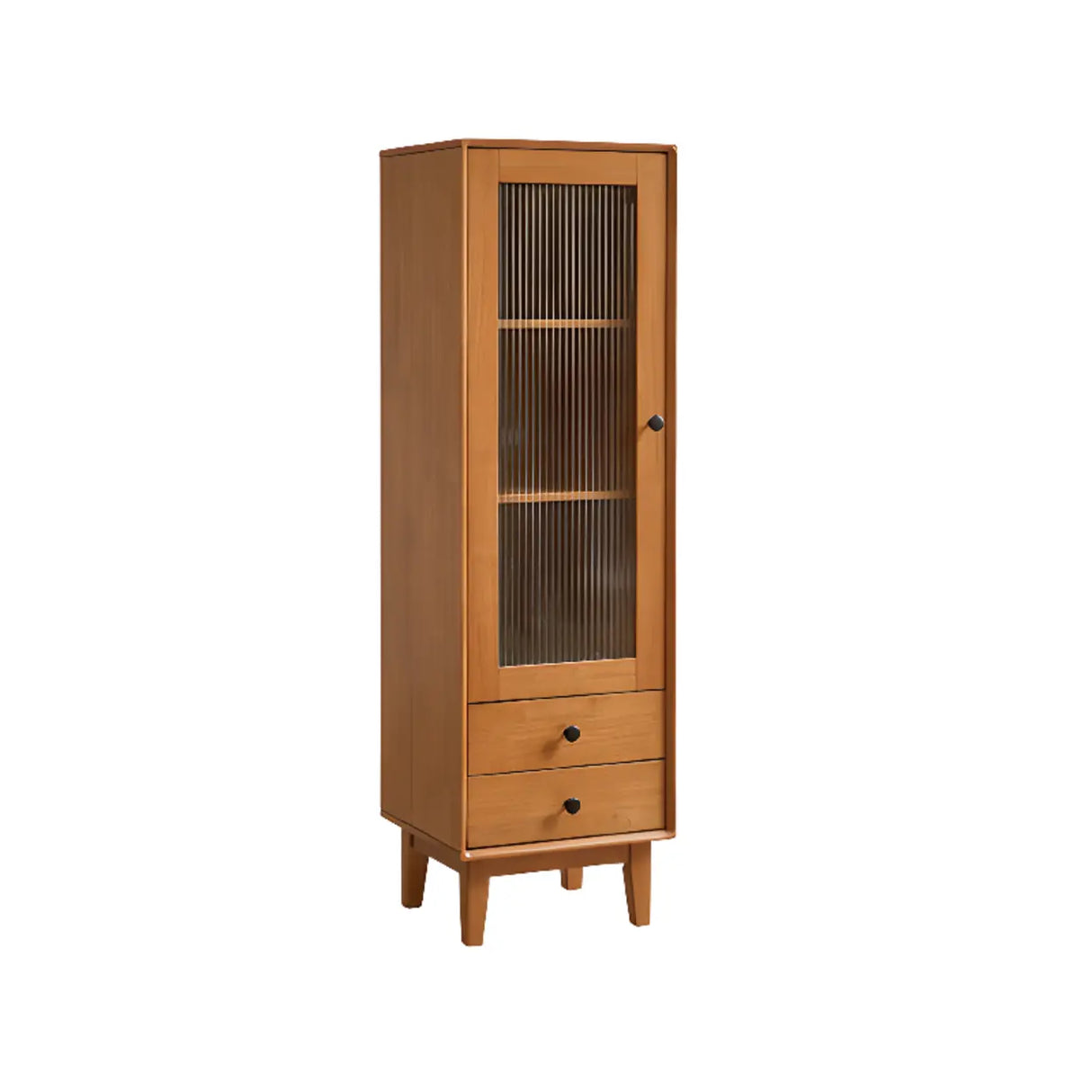 Wood Open Storage Narrow Kids Nightstand with Drawers Image - 17