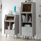 Wood Open Storage Narrow Kids Nightstand with Drawers Image - 1