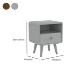 Wood Open Storage Narrow Kids Nightstand with Drawers Image - 21