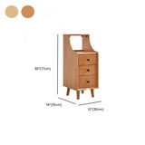 Wood Open Storage Narrow Kids Nightstand with Drawers Image - 22