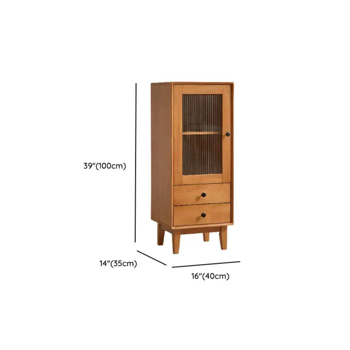 Wood Open Storage Narrow Kids Nightstand with Drawers Image - 23