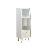 Wood Open Storage Narrow Kids Nightstand with Drawers Image - 3