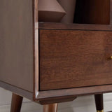 Wood Open Storage Narrow Kids Nightstand with Drawers Image - 4