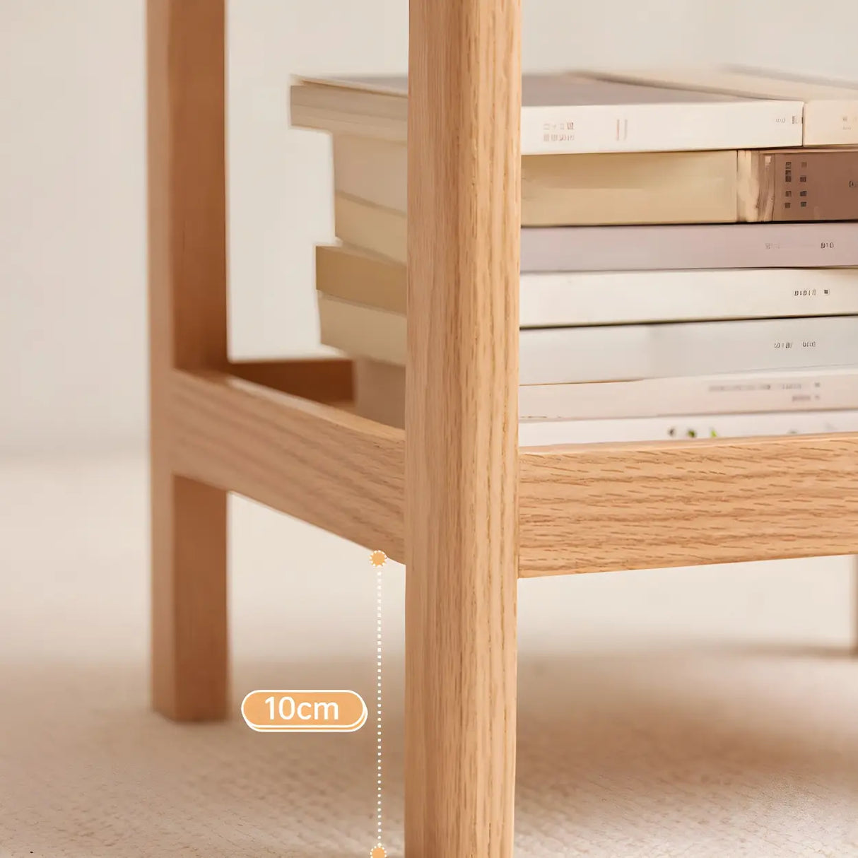 Wood Open Storage Open Back Kids Nightstand Image - 10