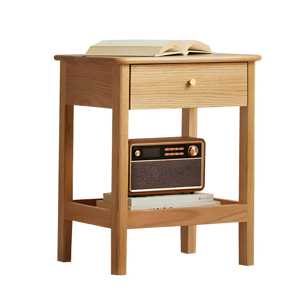 Wood Open Storage Open Back Kids Nightstand Image - 13