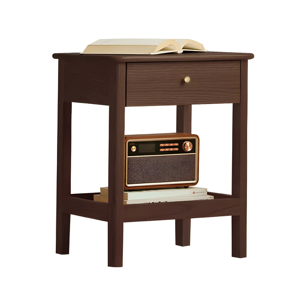Wood Open Storage Open Back Kids Nightstand Image - 14