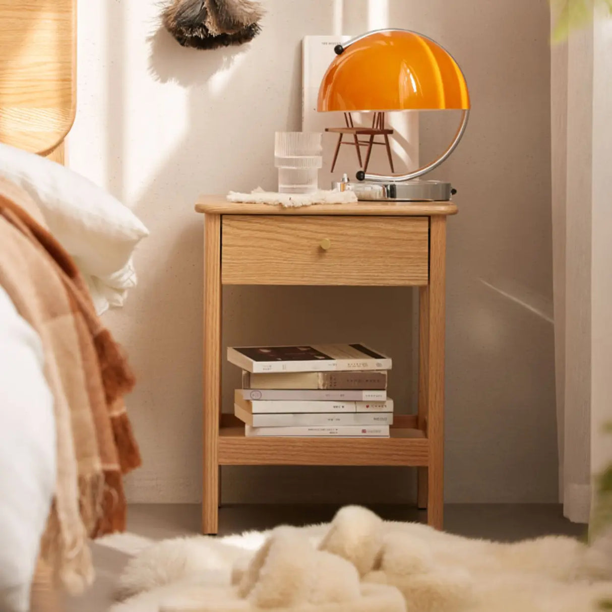 Wood Open Storage Open Back Kids Nightstand Image - 5
